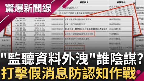 傳聞 被監聽 調查局證實假消息 藍營依舊持續炒作批 國家機器 境外勢力打認知作戰 名單內簡體字曝真實度 │【驚爆大解謎】│三立新聞台 Youtube