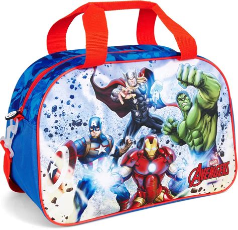 Perletti Sac De Sport Avengers Bleu Bandouli Re Pour Enfant Sac De