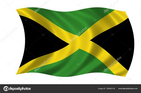 Waving National Jamaican Flag — Stock Photo © Imagerun 185842124