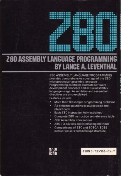 Z80 Assembly Language Programming Amstrad Cpc By Lance Aleventhal