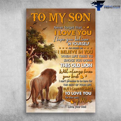 Lion And Son To My Son Never Forget That I Love You I Hope You