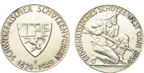 Schweiz Medaille 1949 Eidgenössisches Schützenfest Chur unz MA Shops