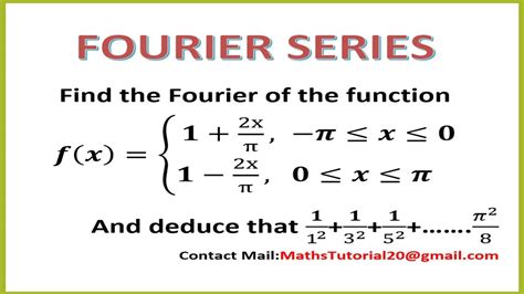 Find Fourier Series For Even And Odd Functions Examples Method