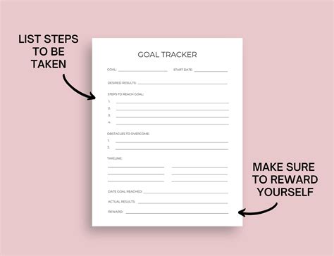 Goal Tracker Printable - Etsy