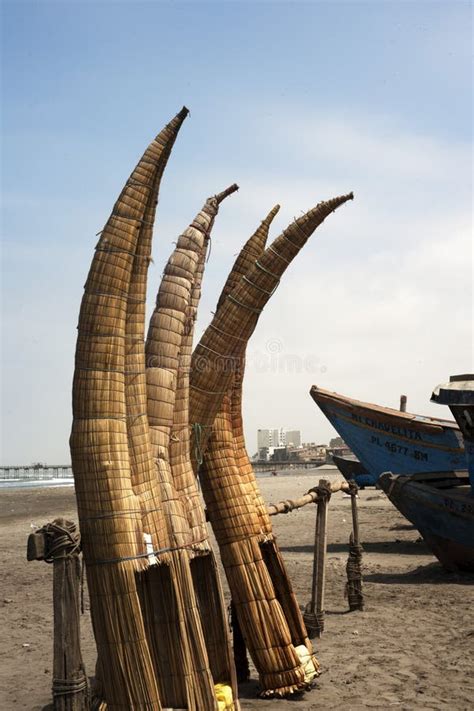 Traditional Peruvian Small Reed Boats Caballitos De Totora Straw