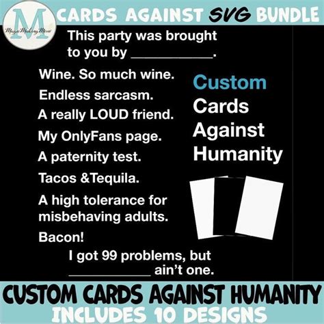 Custom Cards Against Humanity Svg Bundle Personalized Cards Against ...