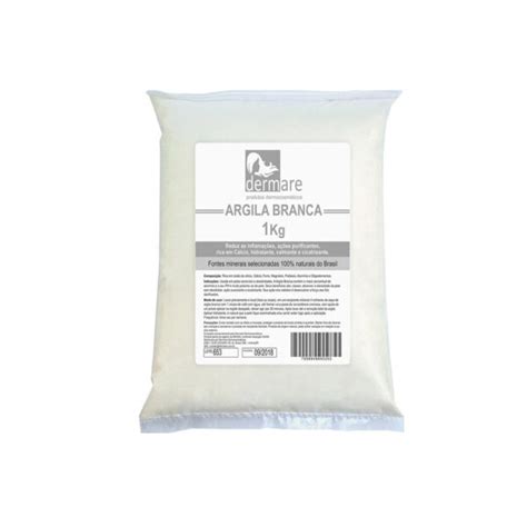 Argila Branca 1KG Dermare Produtos Naturais E Suplementos