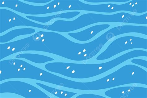 Blue Water Surface Template In Cartoon Style Water Wallpaper Surface