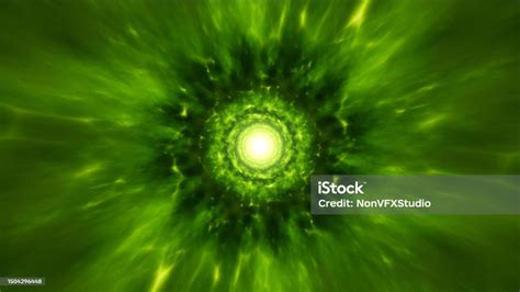 Abstract Background Of Green Light Energy Burst Stock Photo Download