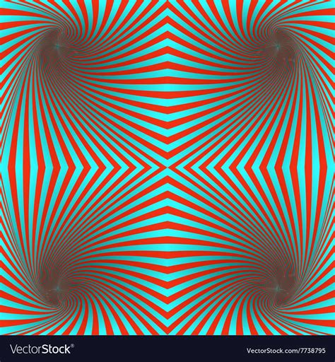 Seamless red and cyan hypnotic spiral pattern Vector Image