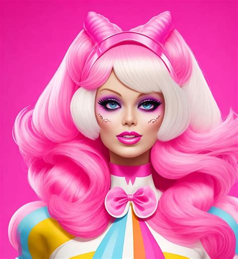 Premium Ai Image Halloween Pink Barbie Witch Doll Ai Generated