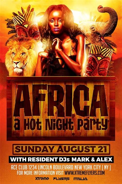 African Party Flyer Template Xtremeflyers