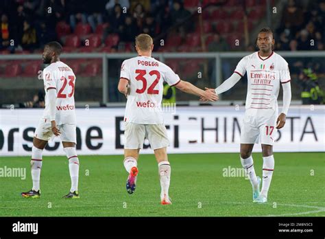 Lecce Italy 14th Jan 2023 Rafael Leao AC Milan Celebrates After