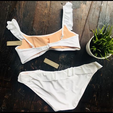J Crew Swim J Crew Ruffle Bikini Hipster Bottom White Set New Poshmark