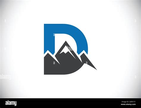 Lettre D Initiale Du Monogramme Avec Le Pic De Montagne Symbole Du