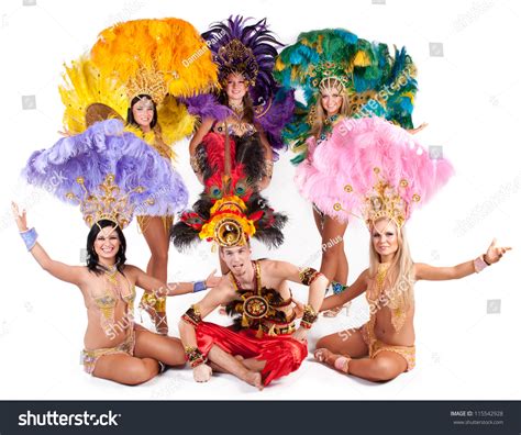 Beautiful Carnival Dancers Amazing Costumes Stock Photo 115542928 ...