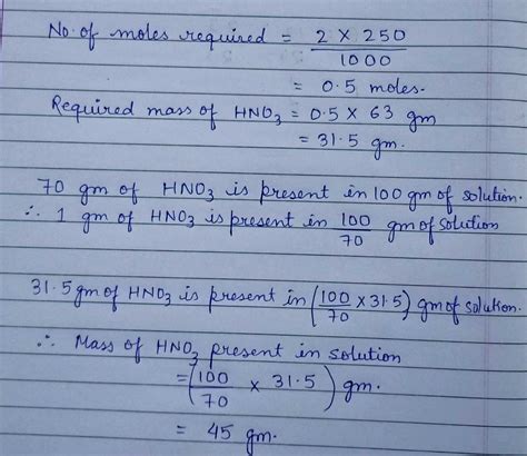 How Many Grams Of Concentrated Nitric Acid Solution Should Be Used To