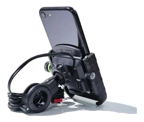 Suporte De Celular Base Alumínio P Moto Carregador Usb Frete grátis