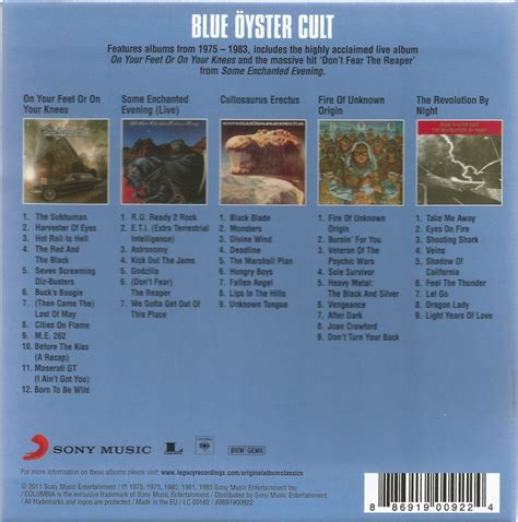 Lo Tuyo No Es Una Desgracia Recargado Blue Oyster Cult Classic Album Collection 5 Cd