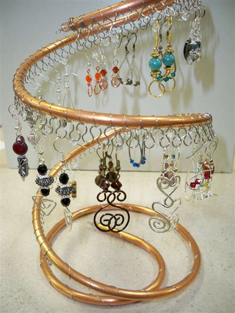 Spiral Copper Earring Tree Holder Organizer About Pairs Silver