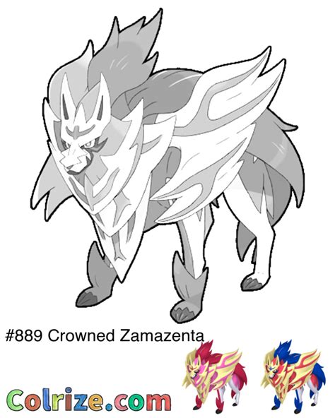 Crowned Zamazenta Coloring Page