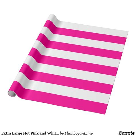 Extra Large Hot Pink And White Stripes Wrapping Paper Zazzle