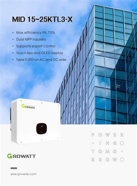 On Gird 1100 V 20kw Growatt 3 Phase Pv Inverter MID 20000 KTL3 X At Rs