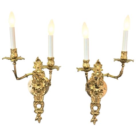 Pair Of 19th Century Regency Period Gilt Bronze Wall Lights For Sale At