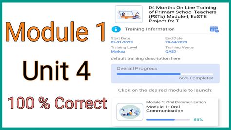 Module 1 Unit 4 All Solved Questions EaSTE QAED Training App