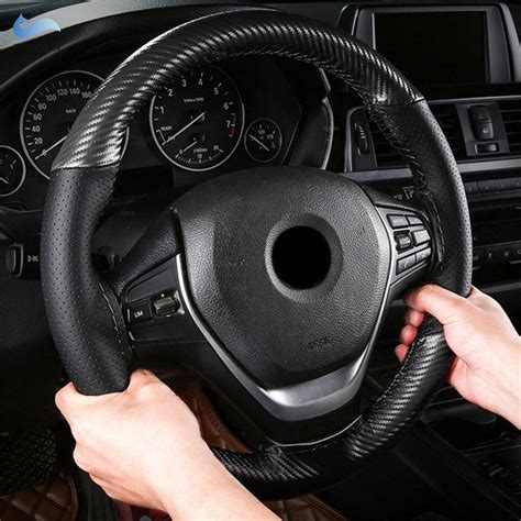 Cm Universal Steering Wheel Braid Cover W Needles And Thread Carbon