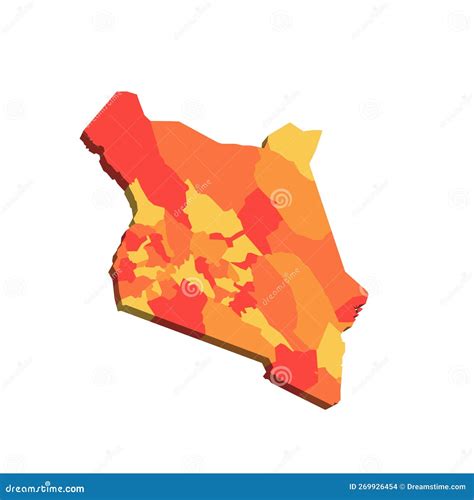 Kenya Political Map Of Administrative Divisions Royalty Free Stock