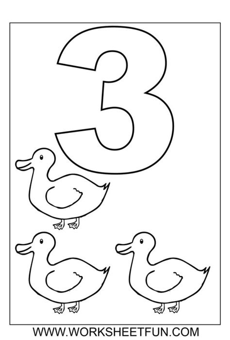 Number Coloring Pages Preschool