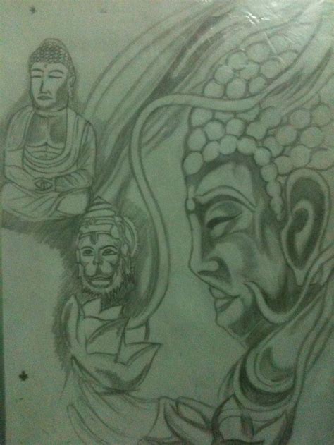 This Is A Drawing Of Buddhas And Their Faces