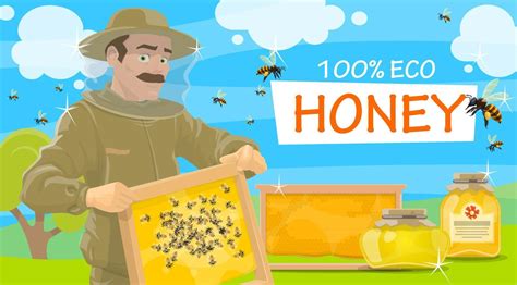 Beekeeper Offers Natural Honey Vector 17262543 Vector Art At Vecteezy