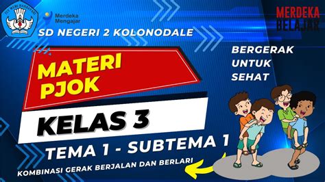 Materi Pjok Kelas Sd Tema Subtema Kombinasi Gerak Dasar