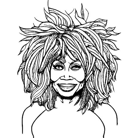 Tina Turner Coloring Page · Creative Fabrica