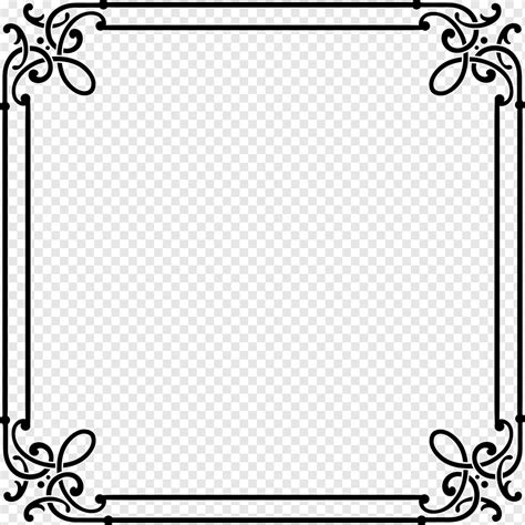 Transparent Calligraphy Border Png Flower Border Design Black And White