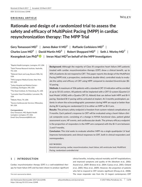 PDF Rationale And Design Of A Randomized Trial To Assess The Safety