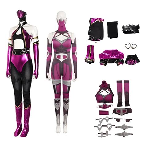 Disfraz De Cosplay De Mortal Cos Kombat Mileena Para Mujer Traje De Ba