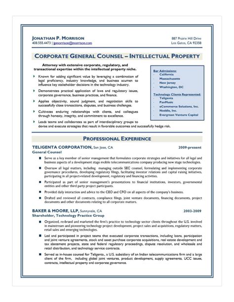 Legal Attorney Resume Allbusinesstemplates