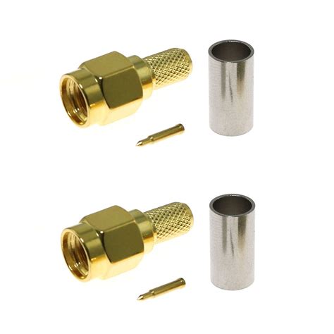 Amazon Maxmoral Pcs Sma Connector Male Crimp Gold Plating Rf