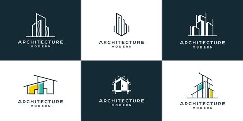 Set of logo architecture with liner concept logo design template ...