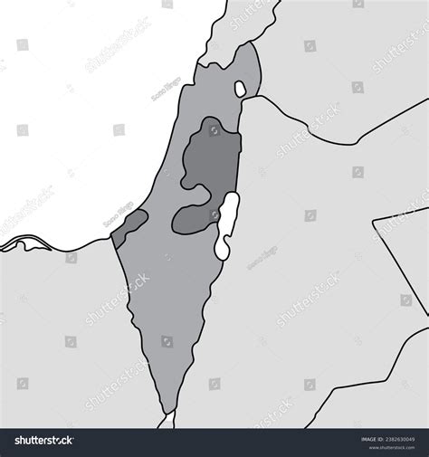 Israel Palestine Area Map Monochrome Stock Vector (Royalty Free ...