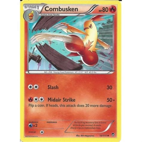 Pokemon Trading Card Game 13 111 Combusken Uncommon XY 03 Furious