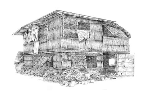 Bahay Kubo Sketch Drawing