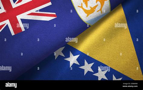 Anguilla And Bosnia And Herzegovina Two Flags Textile Cloth Fabric