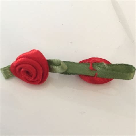 20 Red Ribbon Roses Satin Ribbon Roses Red Satin Roses Sew Etsy