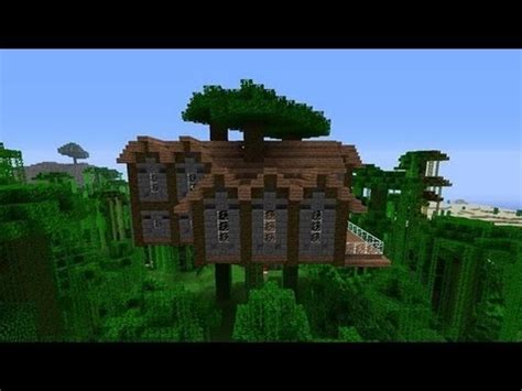 How To Build A Jungle Tree House Mansion In Minecraft Youtube