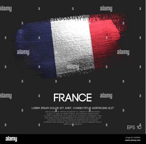 France Flag Made Of Glitter Sparkle Brush Paint Vector Stock Vector