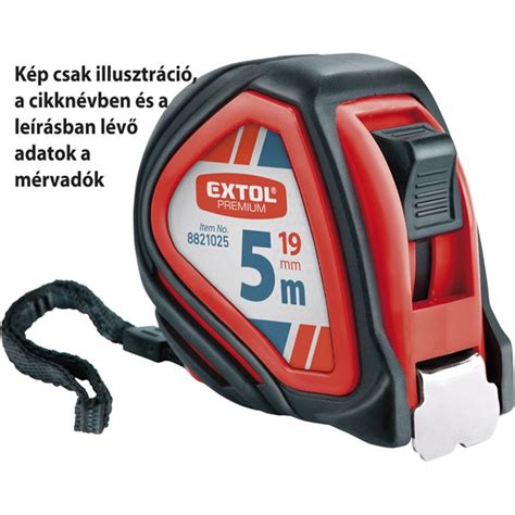 EXTOL PREMIUM mérőszalag gumírozott 1 stoppos 3m19mm 88